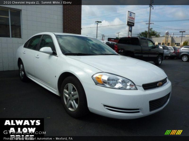 Summit White / Ebony 2010 Chevrolet Impala LS