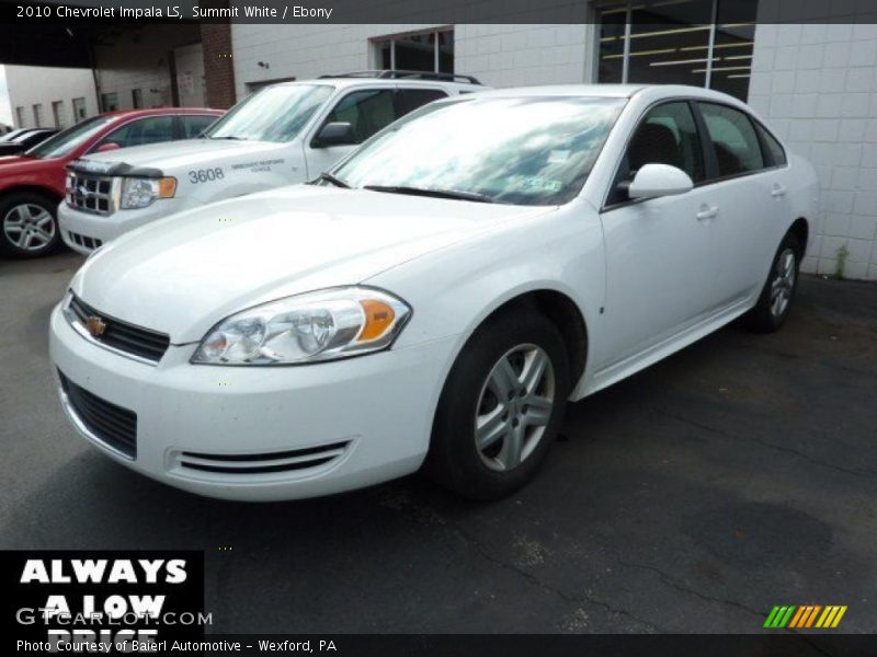 Summit White / Ebony 2010 Chevrolet Impala LS