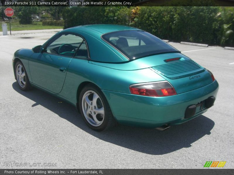 Ocean Jade Metallic / Graphite Grey 1999 Porsche 911 Carrera Cabriolet