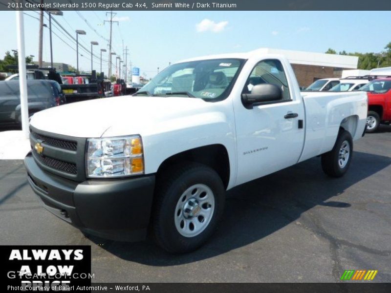 Summit White / Dark Titanium 2011 Chevrolet Silverado 1500 Regular Cab 4x4