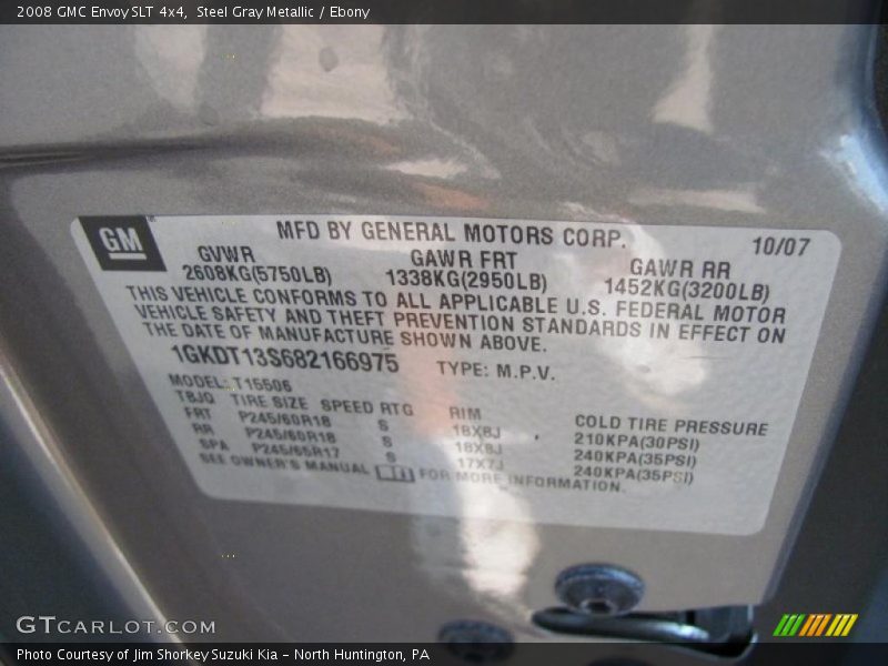 Steel Gray Metallic / Ebony 2008 GMC Envoy SLT 4x4