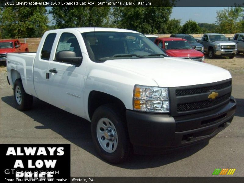 Summit White / Dark Titanium 2011 Chevrolet Silverado 1500 Extended Cab 4x4