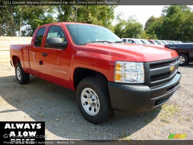 Victory Red / Dark Titanium 2011 Chevrolet Silverado 1500 Extended Cab 4x4