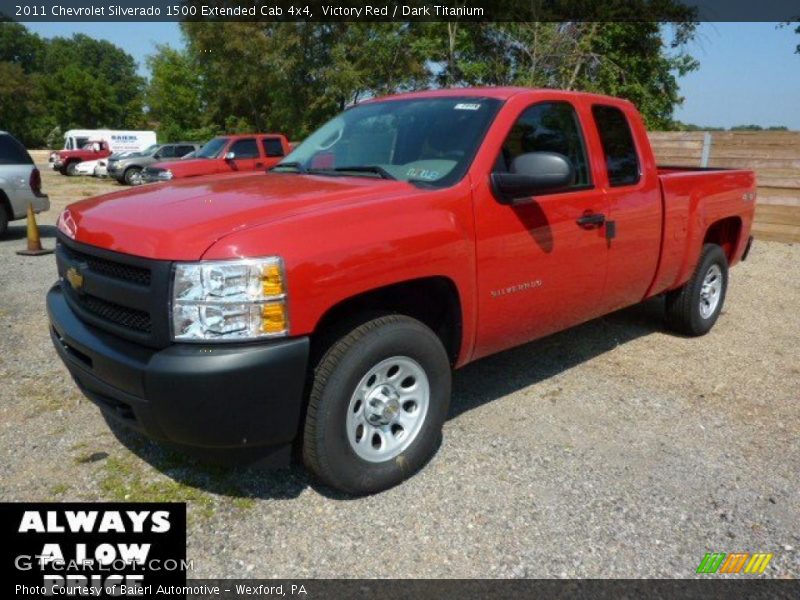 Victory Red / Dark Titanium 2011 Chevrolet Silverado 1500 Extended Cab 4x4