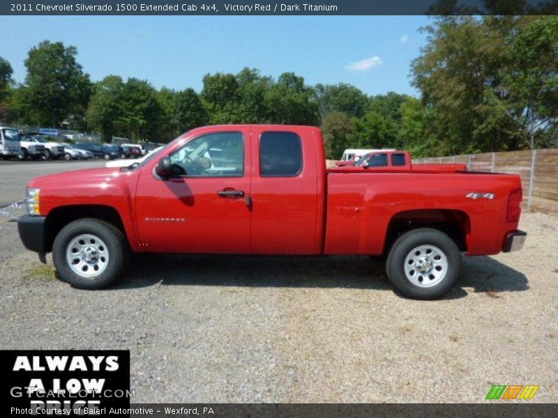 Victory Red / Dark Titanium 2011 Chevrolet Silverado 1500 Extended Cab 4x4