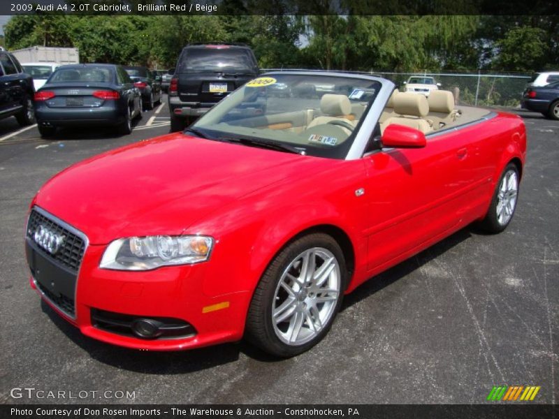 Brilliant Red / Beige 2009 Audi A4 2.0T Cabriolet