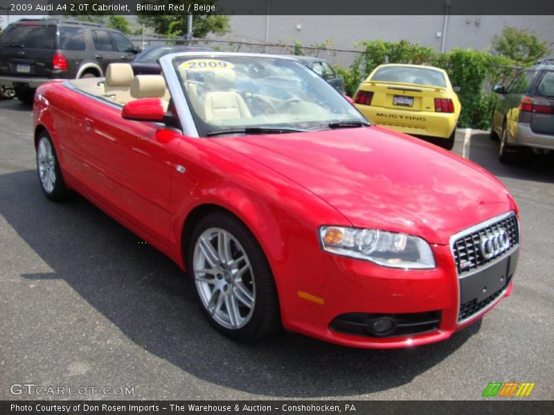 Brilliant Red / Beige 2009 Audi A4 2.0T Cabriolet