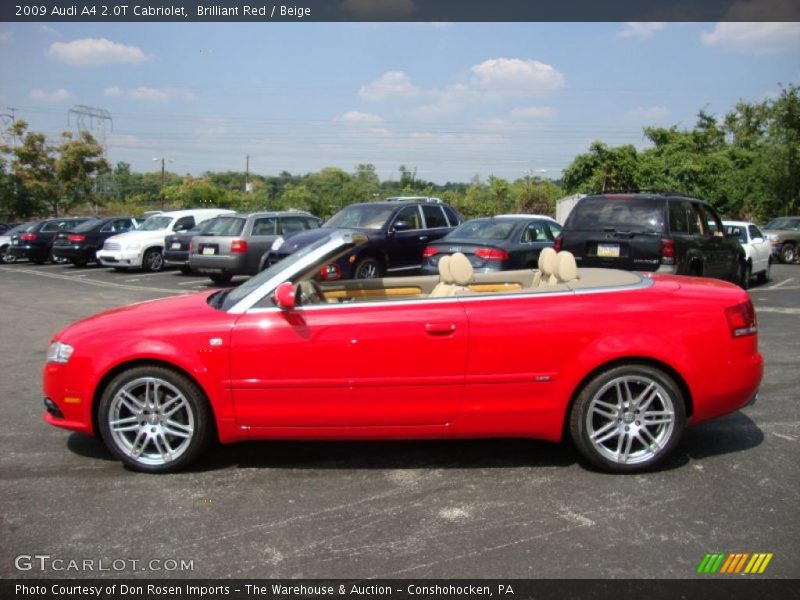 Brilliant Red / Beige 2009 Audi A4 2.0T Cabriolet