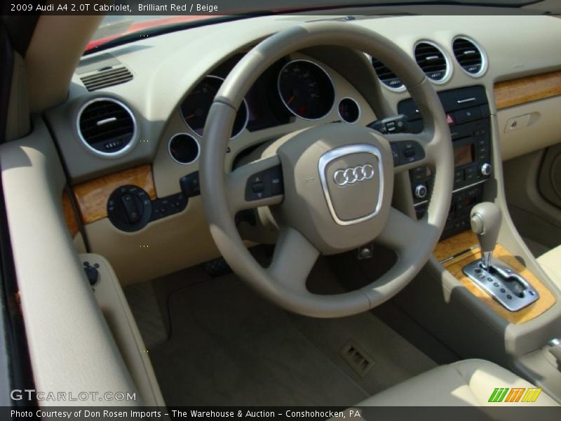 Brilliant Red / Beige 2009 Audi A4 2.0T Cabriolet