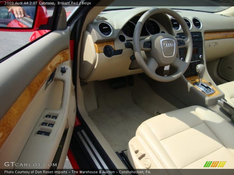 Brilliant Red / Beige 2009 Audi A4 2.0T Cabriolet