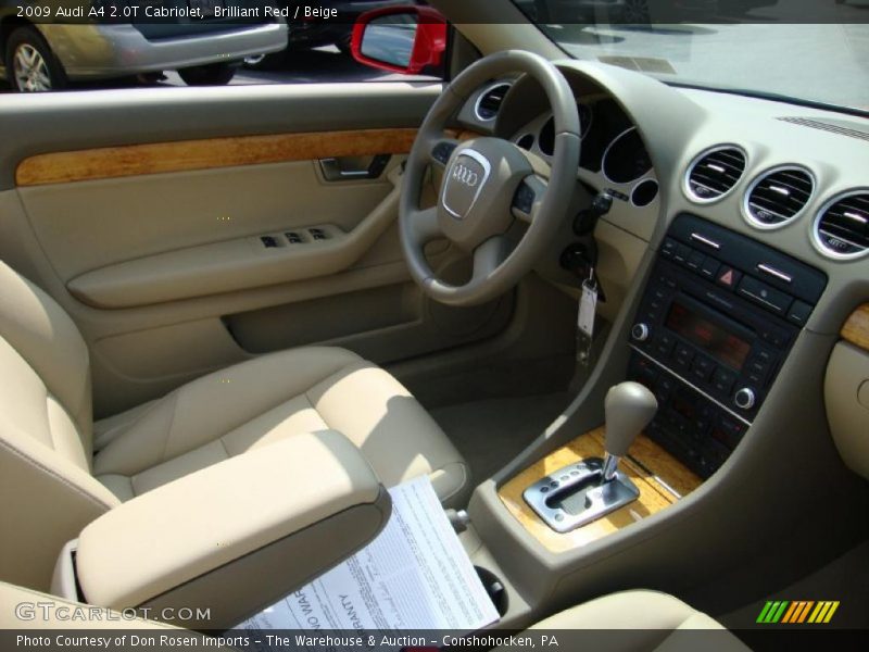 Brilliant Red / Beige 2009 Audi A4 2.0T Cabriolet