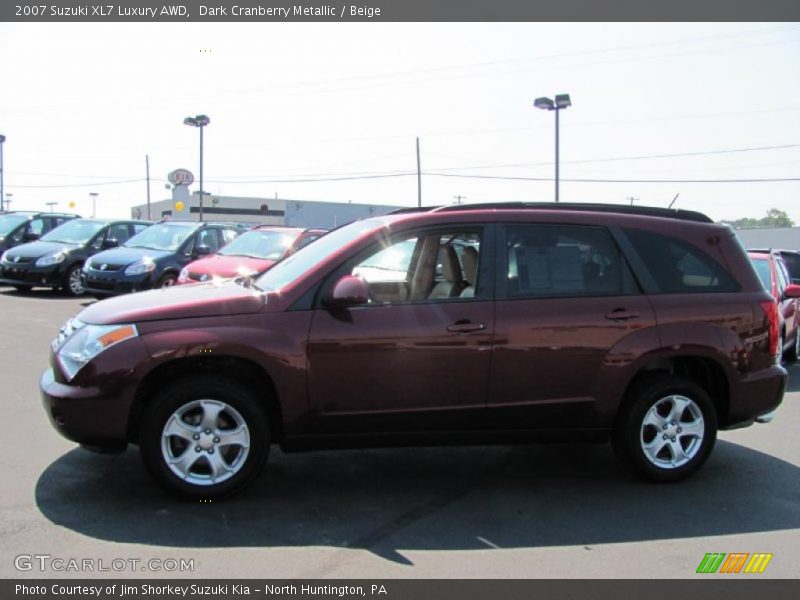 Dark Cranberry Metallic / Beige 2007 Suzuki XL7 Luxury AWD