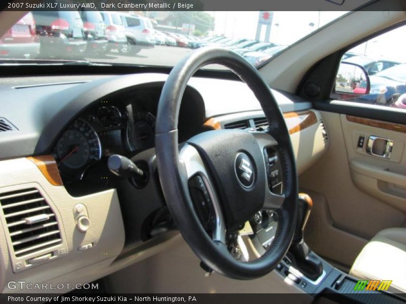 Dark Cranberry Metallic / Beige 2007 Suzuki XL7 Luxury AWD