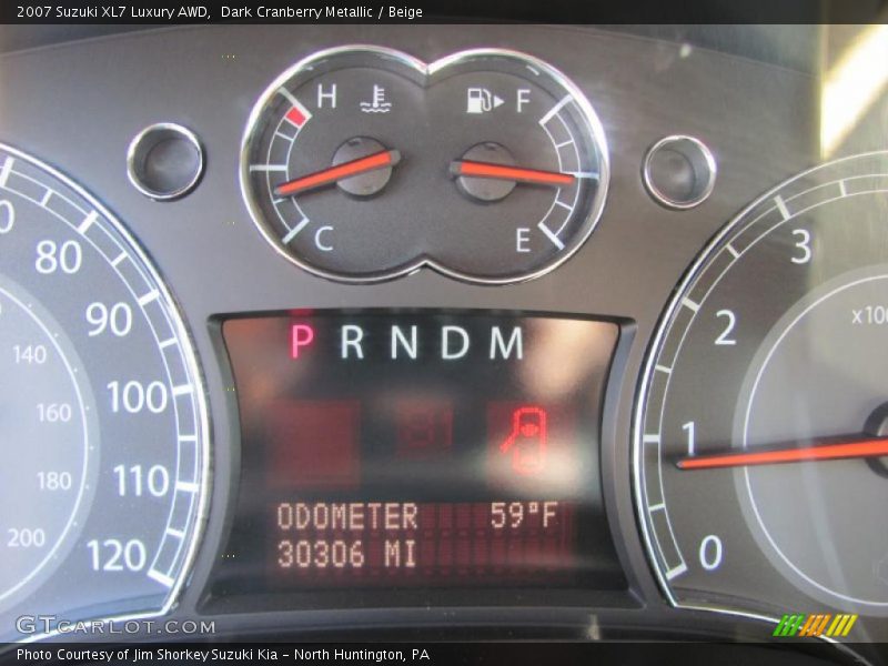 Dark Cranberry Metallic / Beige 2007 Suzuki XL7 Luxury AWD