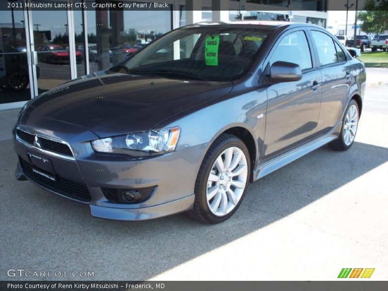 Graphite Gray Pearl / Black 2011 Mitsubishi Lancer GTS