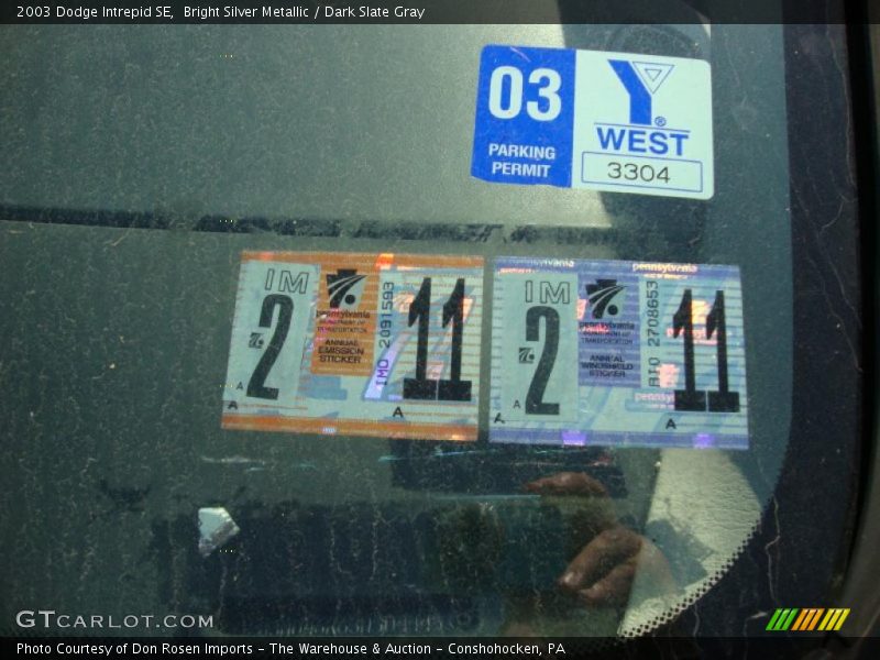 Bright Silver Metallic / Dark Slate Gray 2003 Dodge Intrepid SE