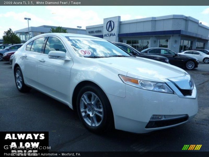 White Diamond Pearl / Taupe 2009 Acura TL 3.5