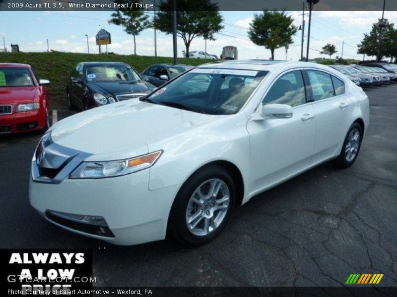 White Diamond Pearl / Taupe 2009 Acura TL 3.5