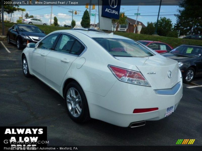 White Diamond Pearl / Taupe 2009 Acura TL 3.5