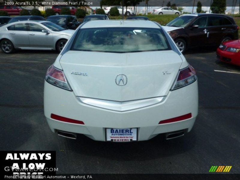 White Diamond Pearl / Taupe 2009 Acura TL 3.5