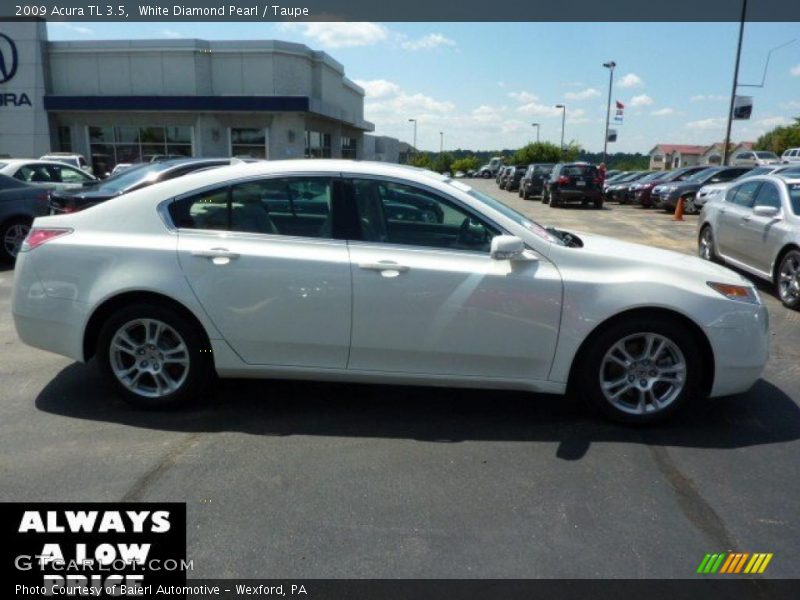White Diamond Pearl / Taupe 2009 Acura TL 3.5