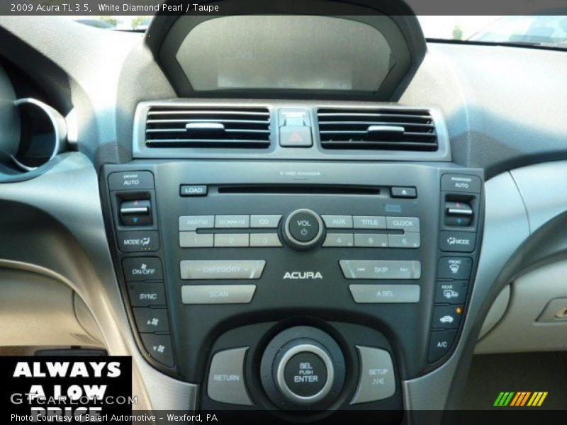 White Diamond Pearl / Taupe 2009 Acura TL 3.5