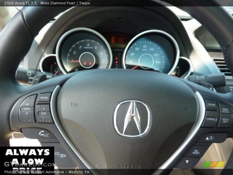 White Diamond Pearl / Taupe 2009 Acura TL 3.5
