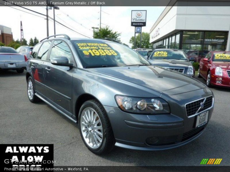 Titanium Grey Metallic / Off Black 2007 Volvo V50 T5 AWD