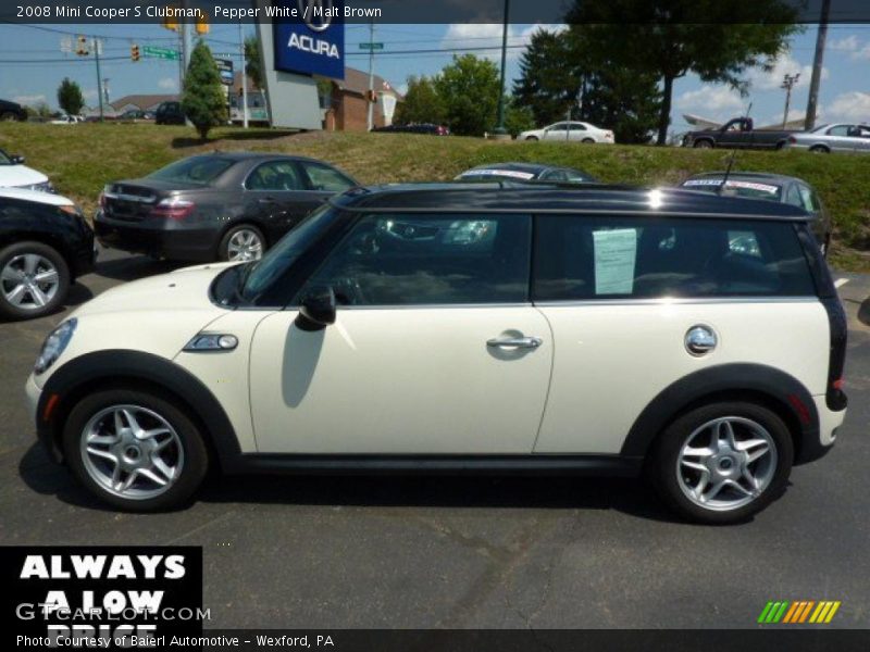 Pepper White / Malt Brown 2008 Mini Cooper S Clubman