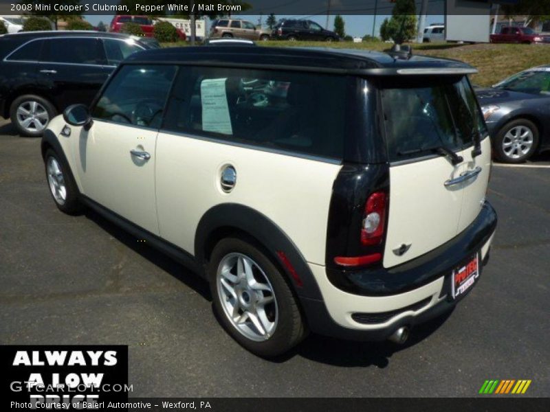 Pepper White / Malt Brown 2008 Mini Cooper S Clubman