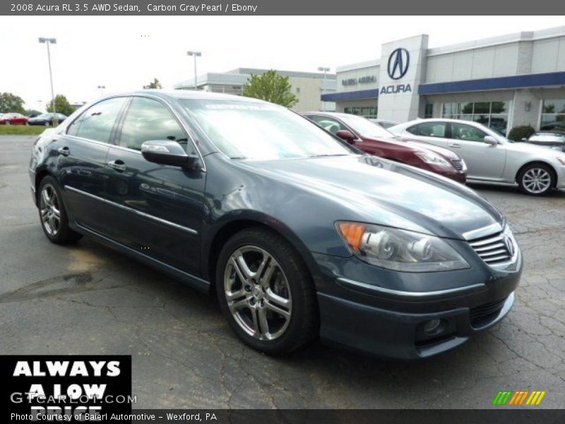 Carbon Gray Pearl / Ebony 2008 Acura RL 3.5 AWD Sedan
