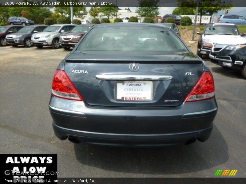 Carbon Gray Pearl / Ebony 2008 Acura RL 3.5 AWD Sedan