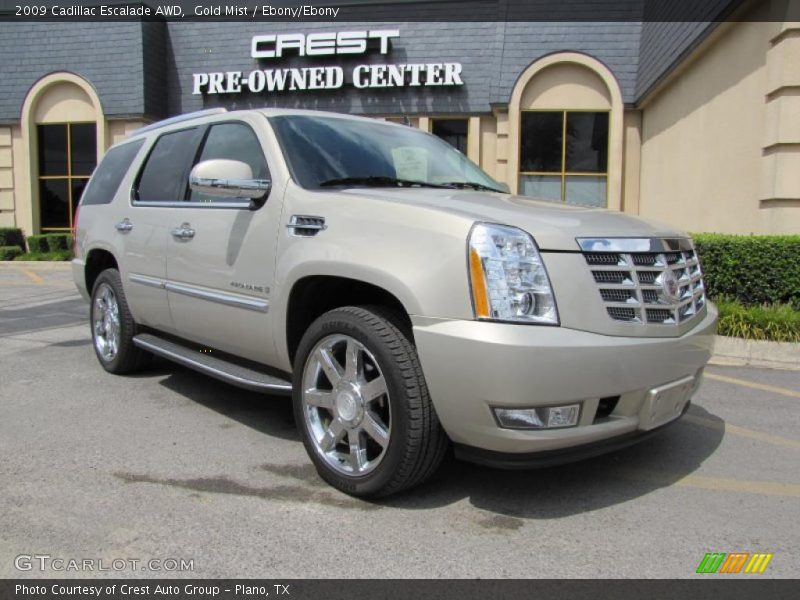 Gold Mist / Ebony/Ebony 2009 Cadillac Escalade AWD