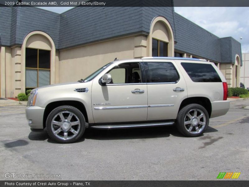 Gold Mist / Ebony/Ebony 2009 Cadillac Escalade AWD