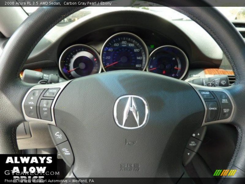 Carbon Gray Pearl / Ebony 2008 Acura RL 3.5 AWD Sedan