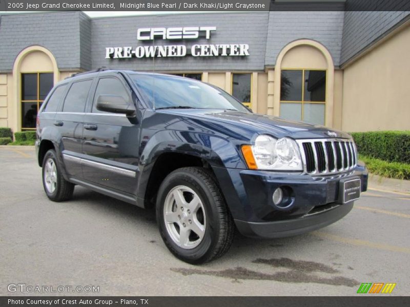 Midnight Blue Pearl / Dark Khaki/Light Graystone 2005 Jeep Grand Cherokee Limited