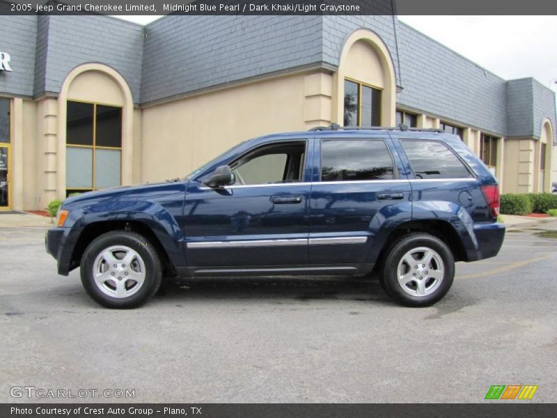 Midnight Blue Pearl / Dark Khaki/Light Graystone 2005 Jeep Grand Cherokee Limited