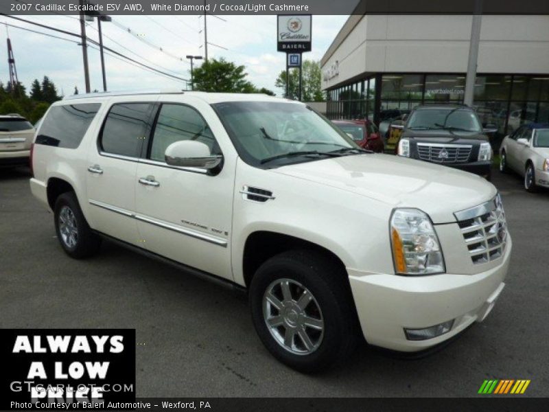 White Diamond / Cocoa/Light Cashmere 2007 Cadillac Escalade ESV AWD