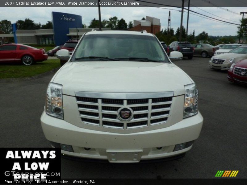 White Diamond / Cocoa/Light Cashmere 2007 Cadillac Escalade ESV AWD