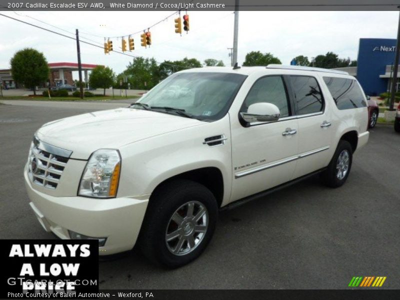 White Diamond / Cocoa/Light Cashmere 2007 Cadillac Escalade ESV AWD
