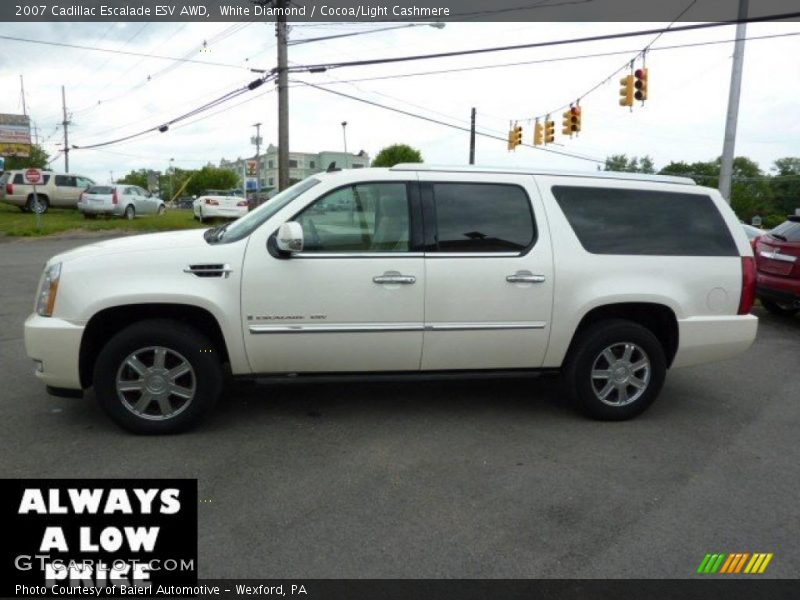 White Diamond / Cocoa/Light Cashmere 2007 Cadillac Escalade ESV AWD