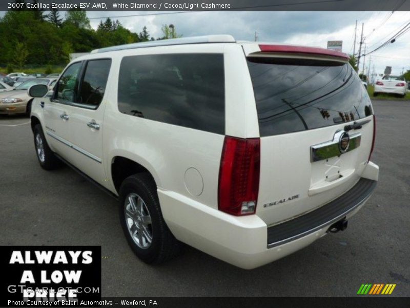 White Diamond / Cocoa/Light Cashmere 2007 Cadillac Escalade ESV AWD