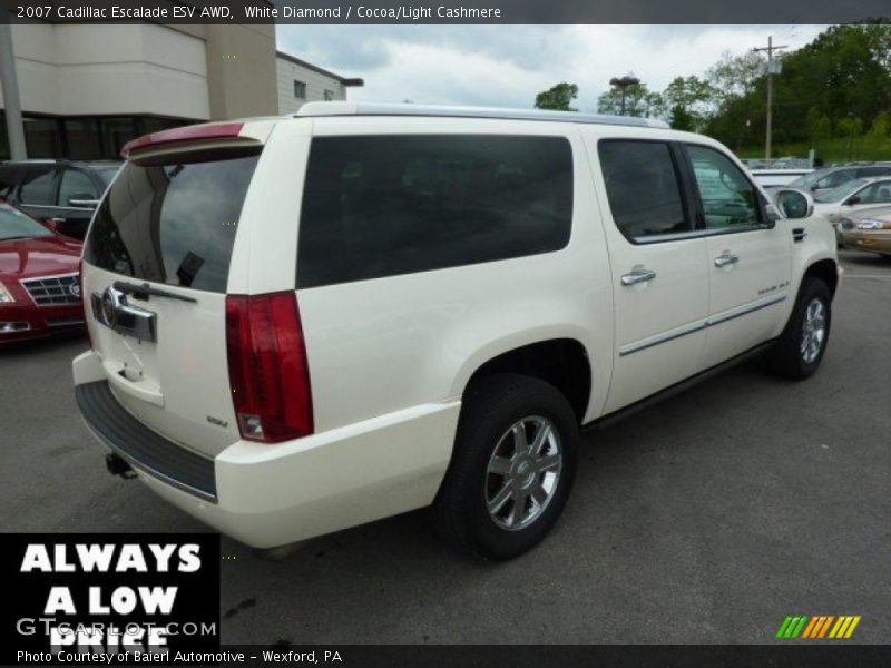 White Diamond / Cocoa/Light Cashmere 2007 Cadillac Escalade ESV AWD