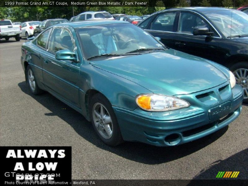 Medium Green Blue Metallic / Dark Pewter 1999 Pontiac Grand Am GT Coupe