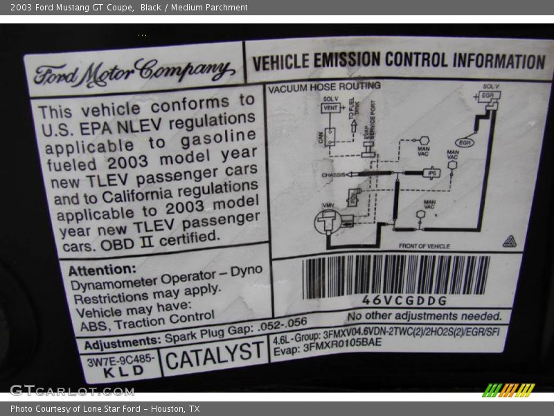 Black / Medium Parchment 2003 Ford Mustang GT Coupe