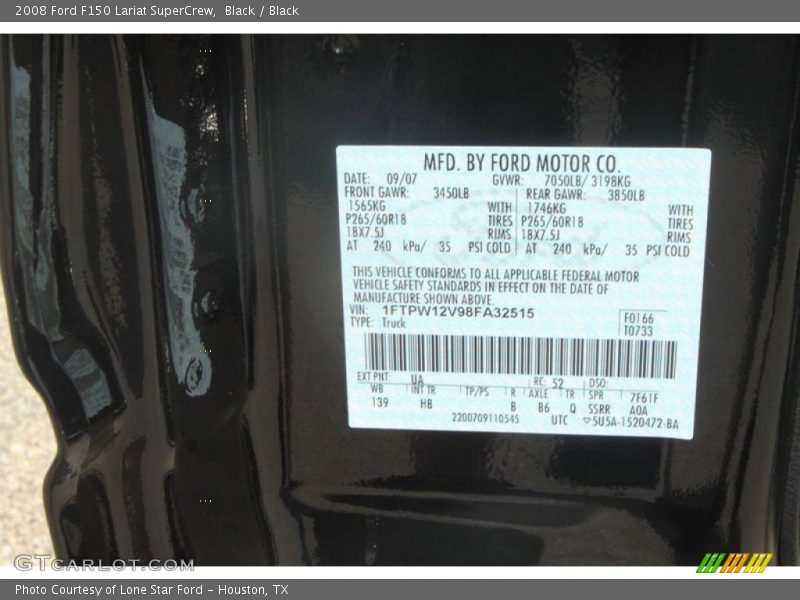Black / Black 2008 Ford F150 Lariat SuperCrew