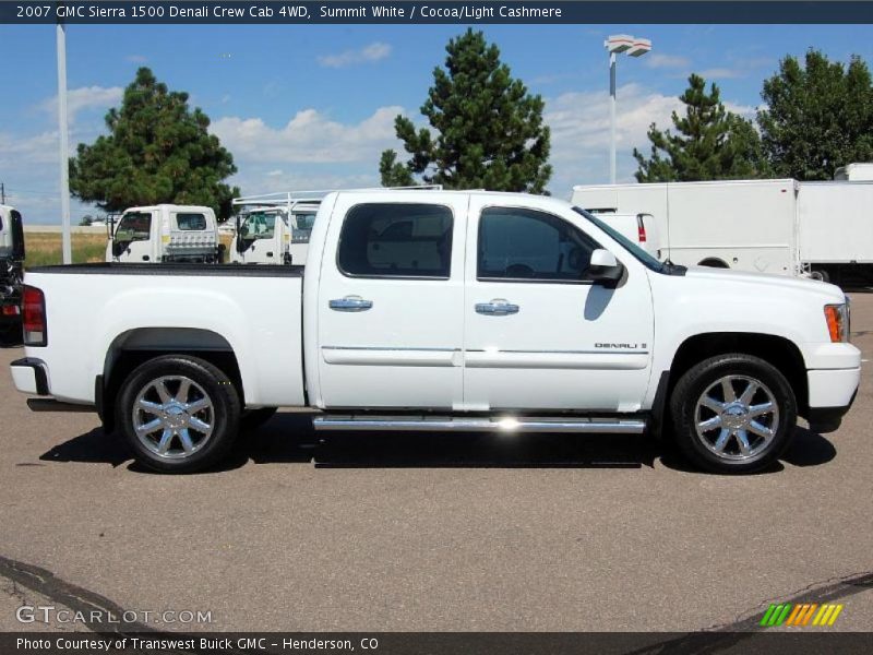Summit White / Cocoa/Light Cashmere 2007 GMC Sierra 1500 Denali Crew Cab 4WD