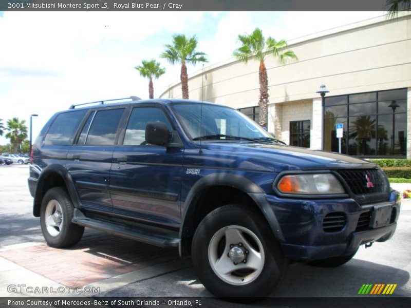 Royal Blue Pearl / Gray 2001 Mitsubishi Montero Sport LS