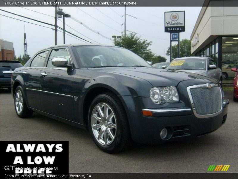 Steel Blue Metallic / Dark Khaki/Light Graystone 2007 Chrysler 300 C HEMI