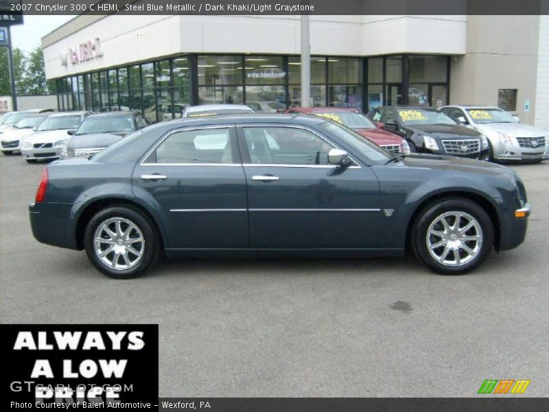 Steel Blue Metallic / Dark Khaki/Light Graystone 2007 Chrysler 300 C HEMI